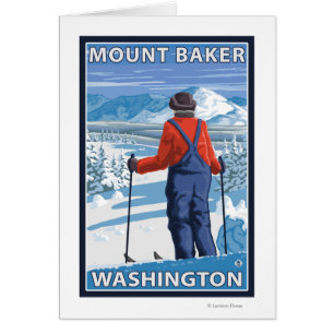 Skifahrer-Bewundern - Berg-Bäcker, Washington