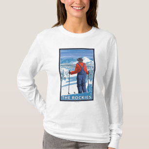 Skifahrer-Bewundern - die Rockies T-Shirt