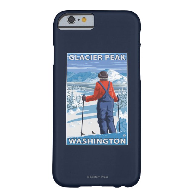 Skifahrer-Bewundern - Gletscher-Spitze, Washington Case-Mate iPhone Hülle (Rückseite)