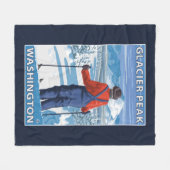 Skifahrer-Bewundern - Gletscher-Spitze, Washington Fleecedecke (Vorderseite (Horizontal))