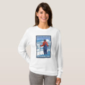 Skifahrer-Bewundern - Kristallberg, Washington T-Shirt (Vorne ganz)