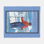Skifahrer-Bewundern - Snoqualmie Durchlauf, Fleecedecke (Vorderseite (Horizontal))