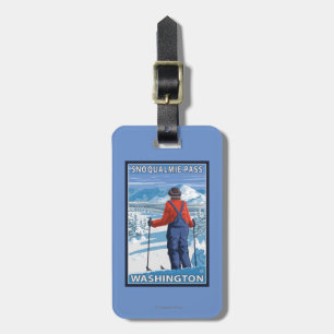 Skifahrer-Bewundern - Snoqualmie Durchlauf, Gepäckanhänger