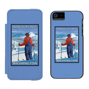 Skifahrer-Bewundern - Snoqualmie Durchlauf, Incipio Watson™ iPhone 5 Geldbörsen Hülle