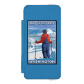 Skifahrer-Bewundern - Snoqualmie Durchlauf, Incipio iPhone Geldbeutel-Hülle (Folio Vorderseite)