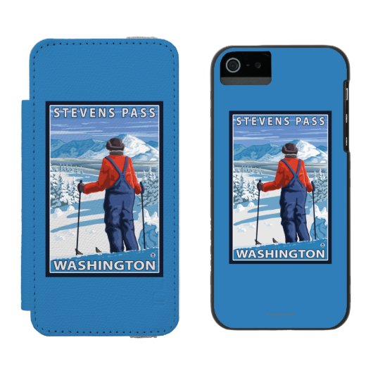 Skifahrer-Bewundern - Stevens-Durchlauf, Incipio iPhone Geldbeutel-Hülle (Seite an Seite)