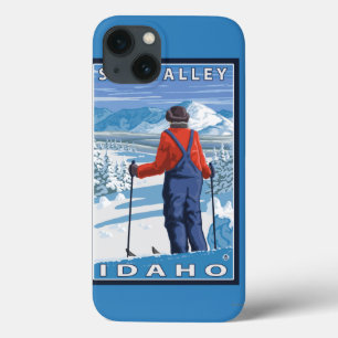 Skifahrer-Bewundern - Sun Valley, Idaho Case-Mate iPhone Hülle