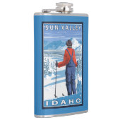 Skifahrer-Bewundern - Sun Valley, Idaho Flachmann (Rechts)