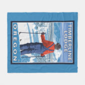 Skifahrer-Bewundern - Timberline-Häuschen, Oregon Fleecedecke (Vorderseite (Horizontal))