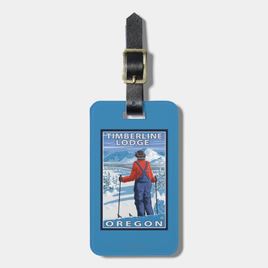 Skifahrer-Bewundern - Timberline-Häuschen, Oregon Gepäckanhänger (Vorderseite vertikal)