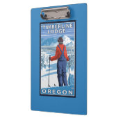 Skifahrer-Bewundern - Timberline-Häuschen, Oregon Klemmbrett (Links)