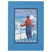 Skifahrer-Bewundern - Timberline-Häuschen, Oregon Klemmbrett (Rückseite)