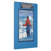 Skifahrer-Bewundern - Timberline-Häuschen, Oregon Klemmbrett (Rechts)