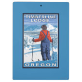 Skifahrer-Bewundern - Timberline-Häuschen, Oregon Klemmbrett (Rückseite)