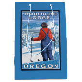 Skifahrer-Bewundern - Timberline-Häuschen, Oregon Mittlere Geschenktüte (Vorderseite)