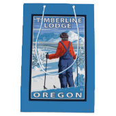 Skifahrer-Bewundern - Timberline-Häuschen, Oregon Mittlere Geschenktüte (Rückseite)