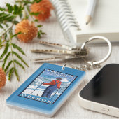 Skifahrer-Bewundern - Timberline-Häuschen, Oregon Schlüsselanhänger (Vorderseite rechts)