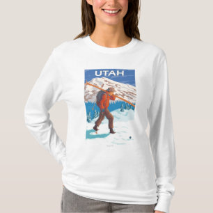 Skifahrer, der SkisUtah trägt T-Shirt