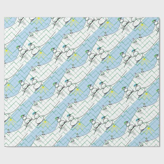 Skifahrer Geschenkpapier (Flach)