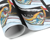 Skifahrer Geschenkpapier (Rolleneckpunkt)