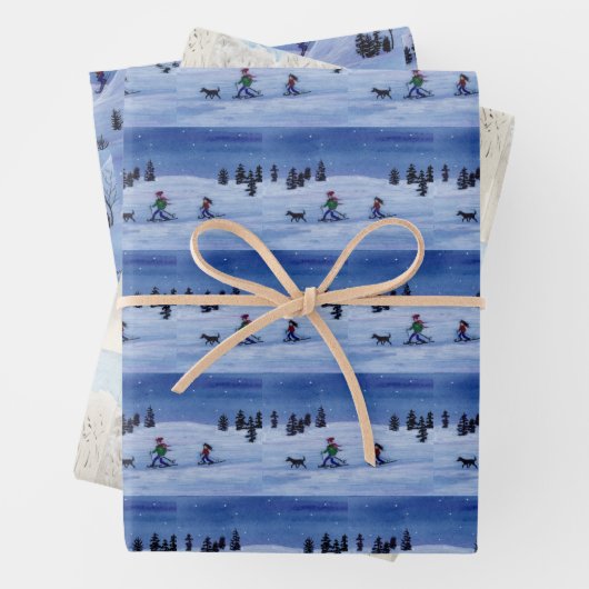 Skifahrer Geschenkpapier Set (Beispiel)