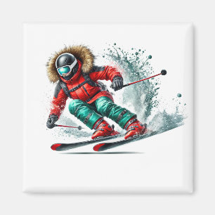 Skifahrer Magnet  