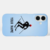 Skifahrer mit Poles, die bergab fahren, Ihren Text Case-Mate iPhone Hülle (Rückseite (Horizontal))