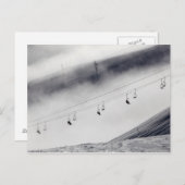 Skifahrer mit Sessellift Postkarte (Vorne/Hinten)