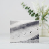 Skifahrer mit Sessellift Postkarte (Stehend Vorderseite)