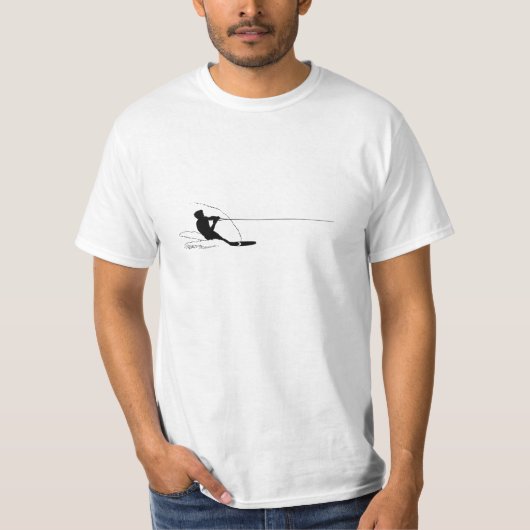 Skifahrer mit Spray T-Shirt (Vorderseite)