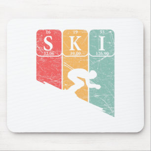 Skifahrer-Nerd für Periodische Tischelemente Skier Mousepad