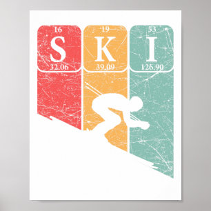 Skifahrer-Nerd für Periodische Tischelemente Skier Poster