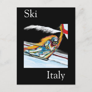 Skifahrer Postkarte