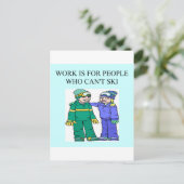 Skifahrer Postkarte (Stehend Vorderseite)