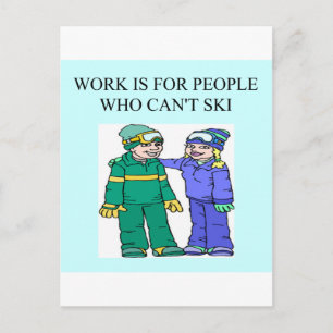 Skifahrer Postkarte