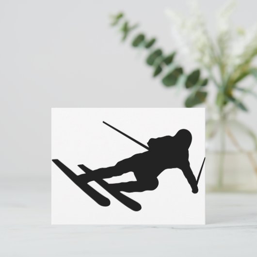 Skifahrer Postkarte (Stehend Vorderseite)
