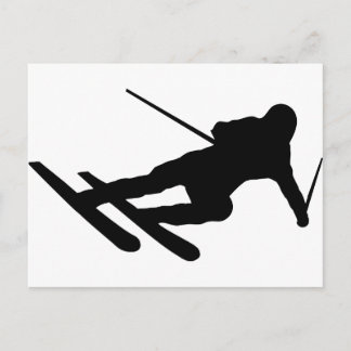 Skifahrer Postkarte