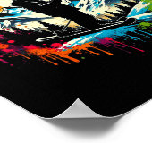 Skifahrer Retro Vintager Ski Cool Winter S Poster (Ecke)