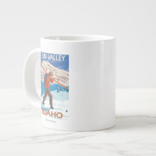 Skifahrer Schneeschuhe - Jahrgang 2 Jumbo-Tasse