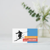 Skifahrer-Silhouette, Skifahrer & Snowboarder-Inst Visitenkarte (Stehend Vorderseite)
