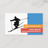 Skifahrer-Silhouette, Skifahrer & Snowboarder-Inst Visitenkarte (Vorderseite)