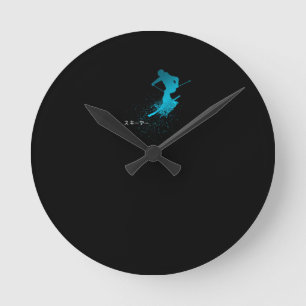 Skifahrer, Ski, Japanisch Runde Wanduhr