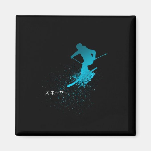 Skifahrer, Ski, japanischer Magnet (Vorne)