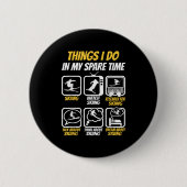 Skifahrer Ski Snow Wintersportler Fu Button (Vorderseite)