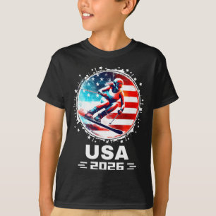 Skifahrer Ski USA Team 2026 Skifahren Amerikanisch T-Shirt