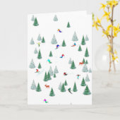 Skifahrer Skiabfahrt SkiIllustration Party Ski Karte (Gelbe Blume)