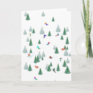 Skifahrer Skiabfahrt SkiIllustration Party Ski Karte