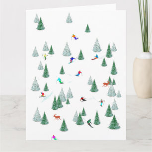 Skifahrer Skiabfahrt SkiIllustration Party Ski Karte