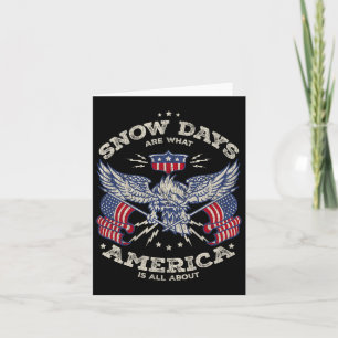 Skifahrer Skierin Skie - Amerikanisches Flaggengeb Karte