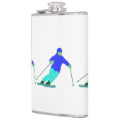 Skifahrer Skifahren Flachmann (Links)